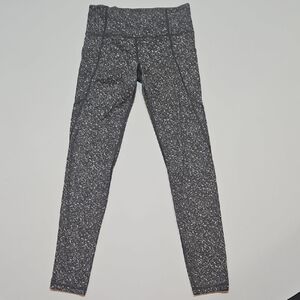 Athleta Gray Salutation Stash Pocket Tight Leggings Size MT